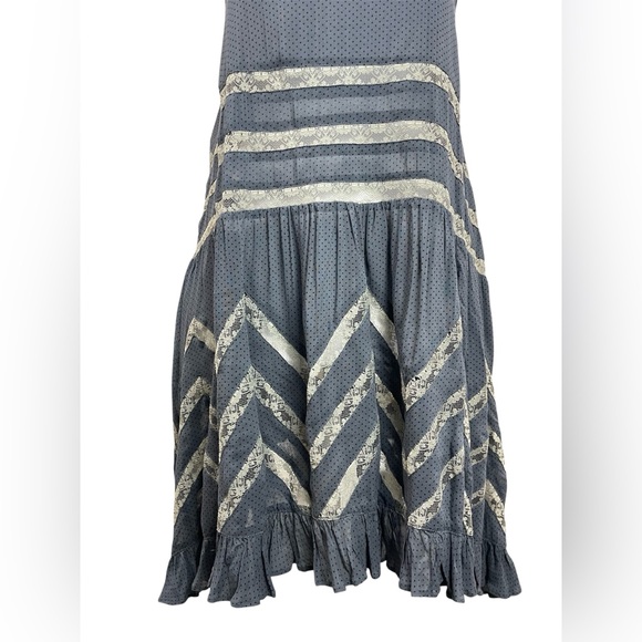 RARE ASO Violet Harmon Free People Voile Lace Polka Dot Trapeze Tank Top Dress - Picture 12 of 13